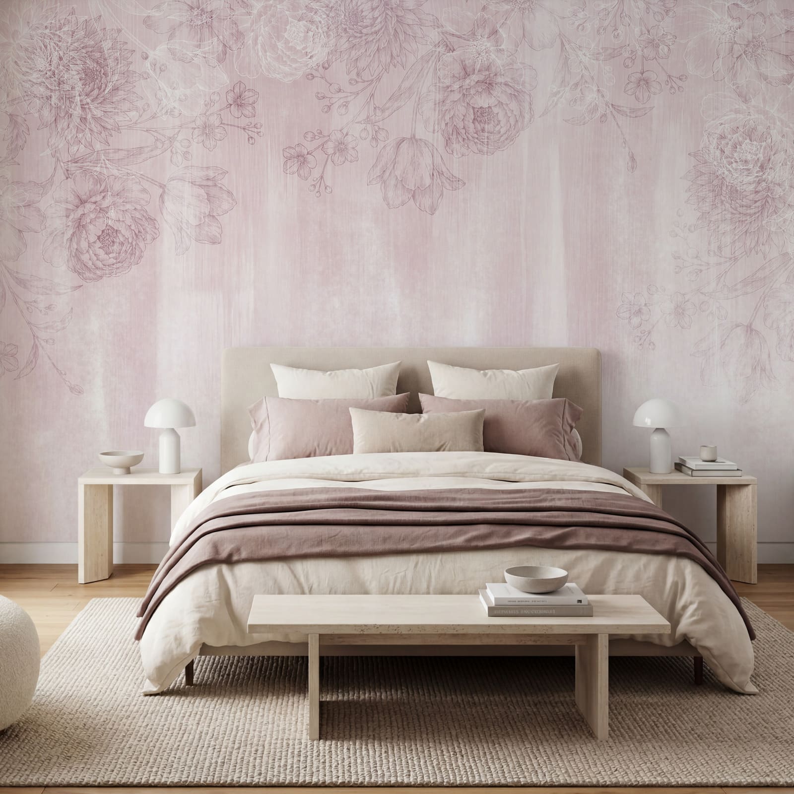 Pink and white floral pattern