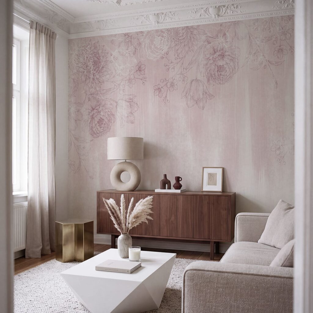 Pink and white floral pattern