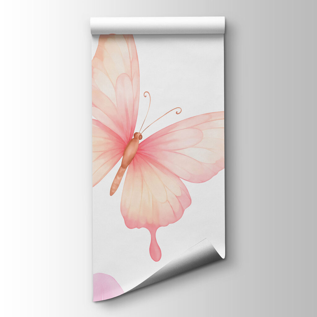 Pink and purple flowers and butterflies Pink and purple flowers and butterflies