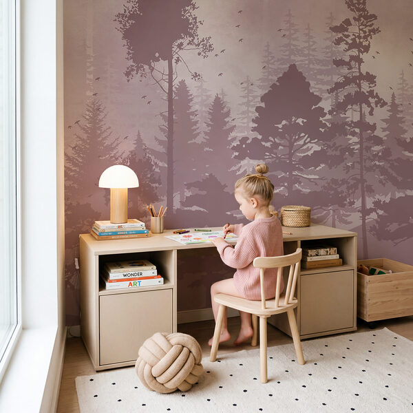 Wall mural Group of trees with birds flying (SKU: t01007v5) Wall mural Wall mural Group of trees with birds flying (SKU: t01007v5)