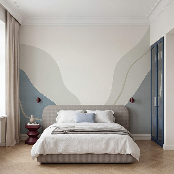 White and blue art