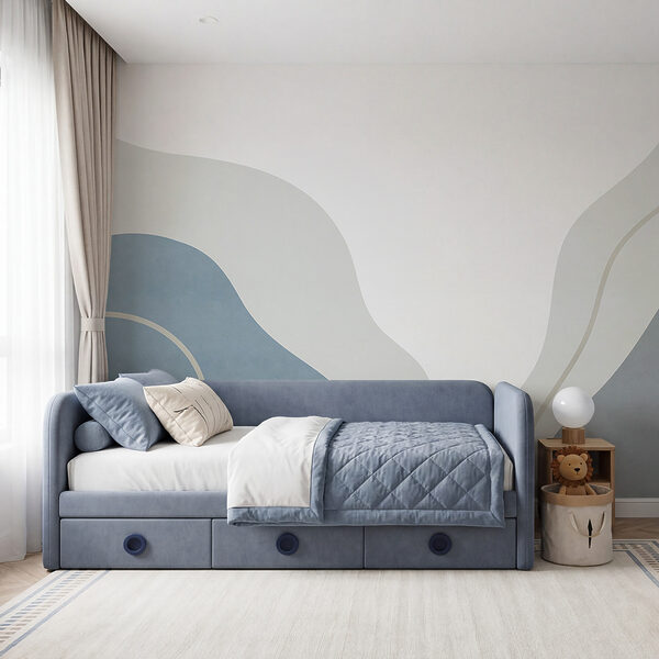 White and blue art