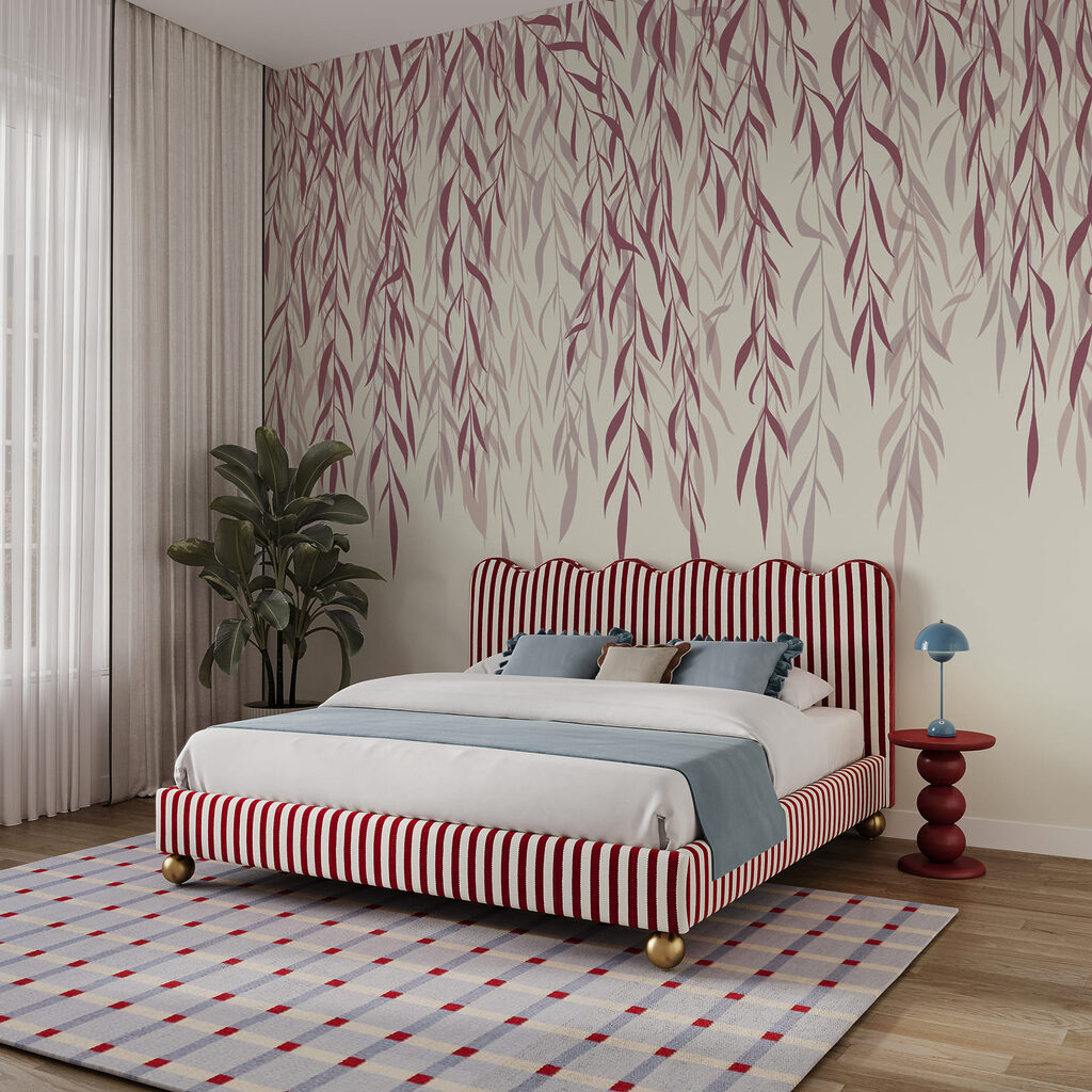 Delicate leaves in soft pink hues