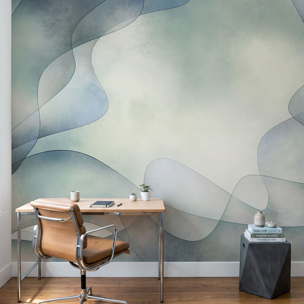 White and blue background with a curved pattern White and blue background with a curved pattern