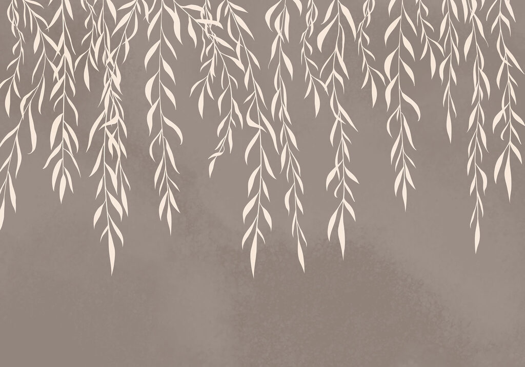 White leaves on a brown background