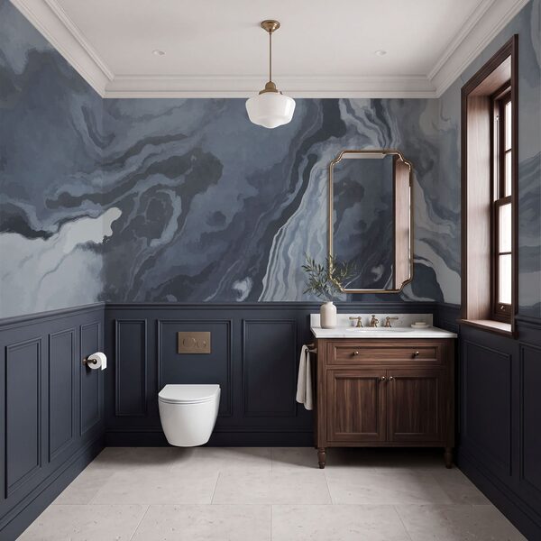 Wall mural Swirling shades of blue and gray (SKU: t01021v1) Wall mural Wall mural Swirling shades of blue and gray (SKU: t01021v1)