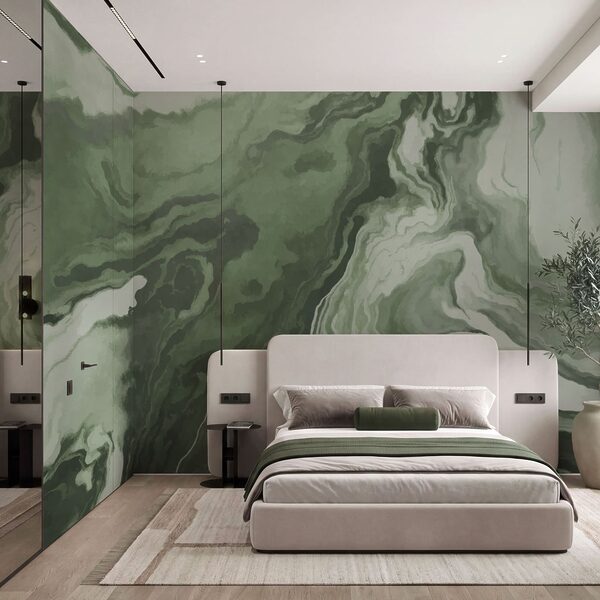 Green and white swirls Green and white swirls