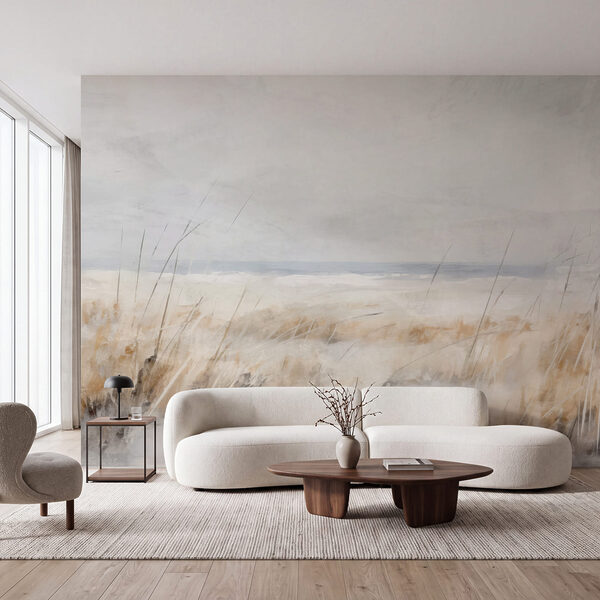 Wall mural Painting of a beach with tall grass (SKU: w03973) Wall mural Painting of a beach with tall grass (SKU: w03973)