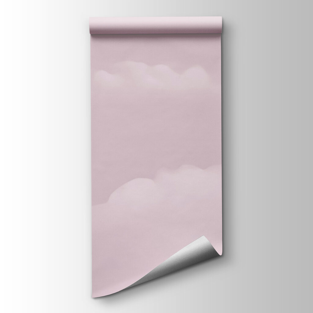 Pink sky with clouds