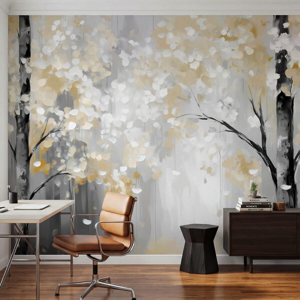 Wall mural Serene autumn forest scene unfolding (SKU: w04017) Wall mural Serene autumn forest scene unfolding (SKU: w04017)