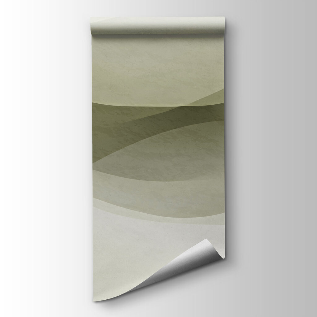 White background with green and grey waves