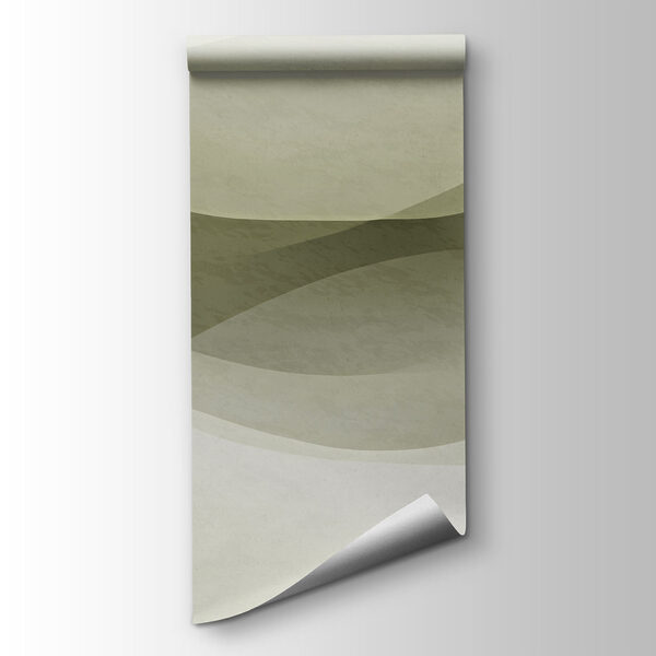White background with green and grey waves