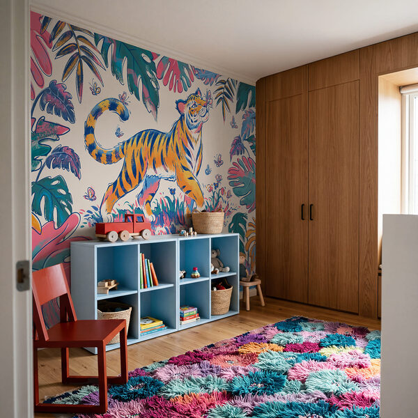 Wall mural Tiger with butterflies in its mouth (SKU: t01032) Wall mural Tiger with butterflies in its mouth (SKU: t01032)