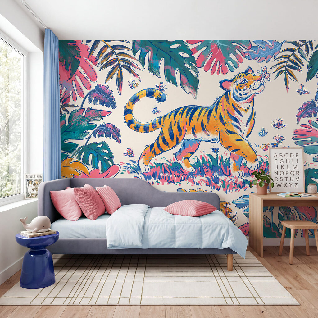 Wall mural Tiger with butterflies in its mouth (SKU: t01032) Wall mural Tiger with butterflies in its mouth (SKU: t01032)