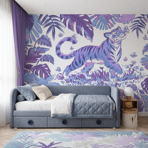 Wall mural Tiger with butterflies in its mouth (SKU: t01032v3) Wall mural Tiger with butterflies in its mouth (SKU: t01032v3)