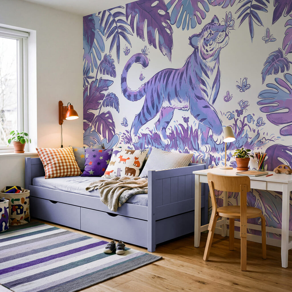 Wall mural Tiger with butterflies in its mouth (SKU: t01032v3) Wall mural Tiger with butterflies in its mouth (SKU: t01032v3)