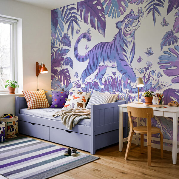 Wall mural Tiger with butterflies in its mouth (SKU: t01032v3) Wall mural Tiger with butterflies in its mouth (SKU: t01032v3)