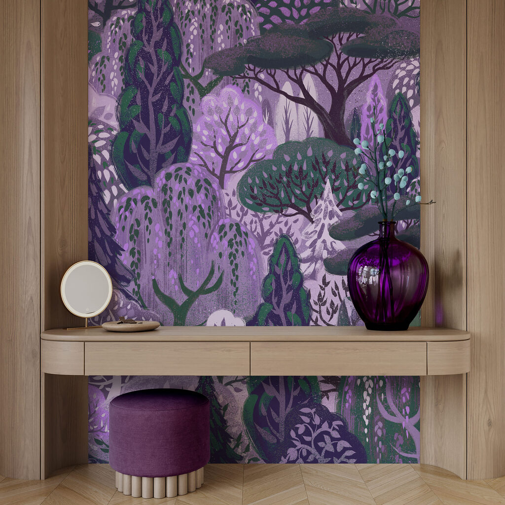 Wall mural Purple and green trees (SKU: t01033v1)