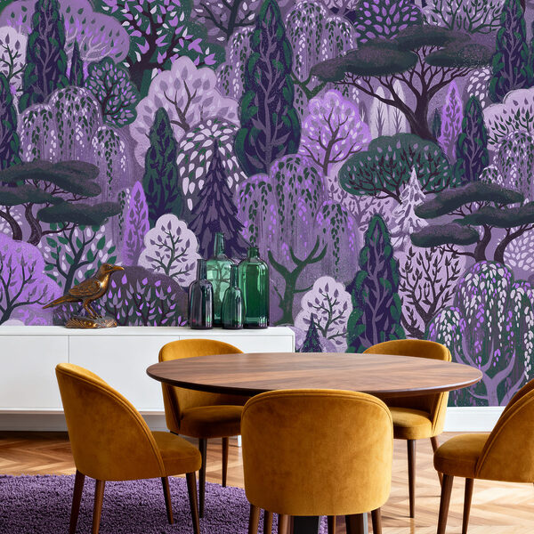 Wall mural Purple and green trees (SKU: t01033v1)