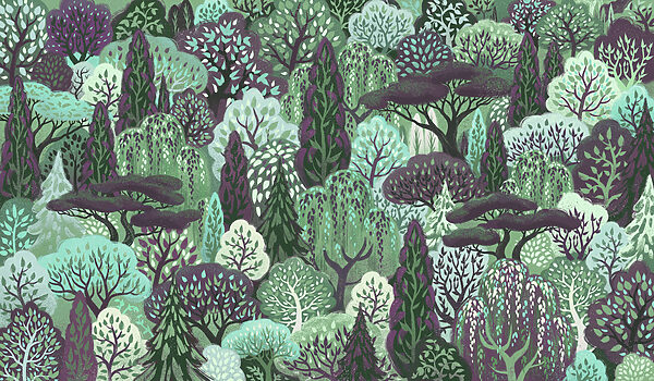 Wall mural Group of trees in a forest (SKU: t01033v5) Wall mural Group of trees in a forest (SKU: t01033v5)
