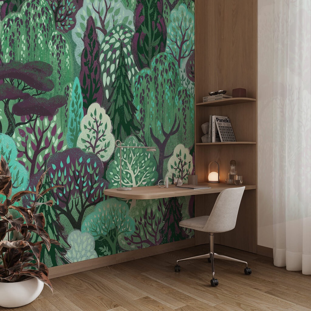 Wall mural Group of trees in a forest (SKU: t01033v5) Wall mural Group of trees in a forest (SKU: t01033v5)