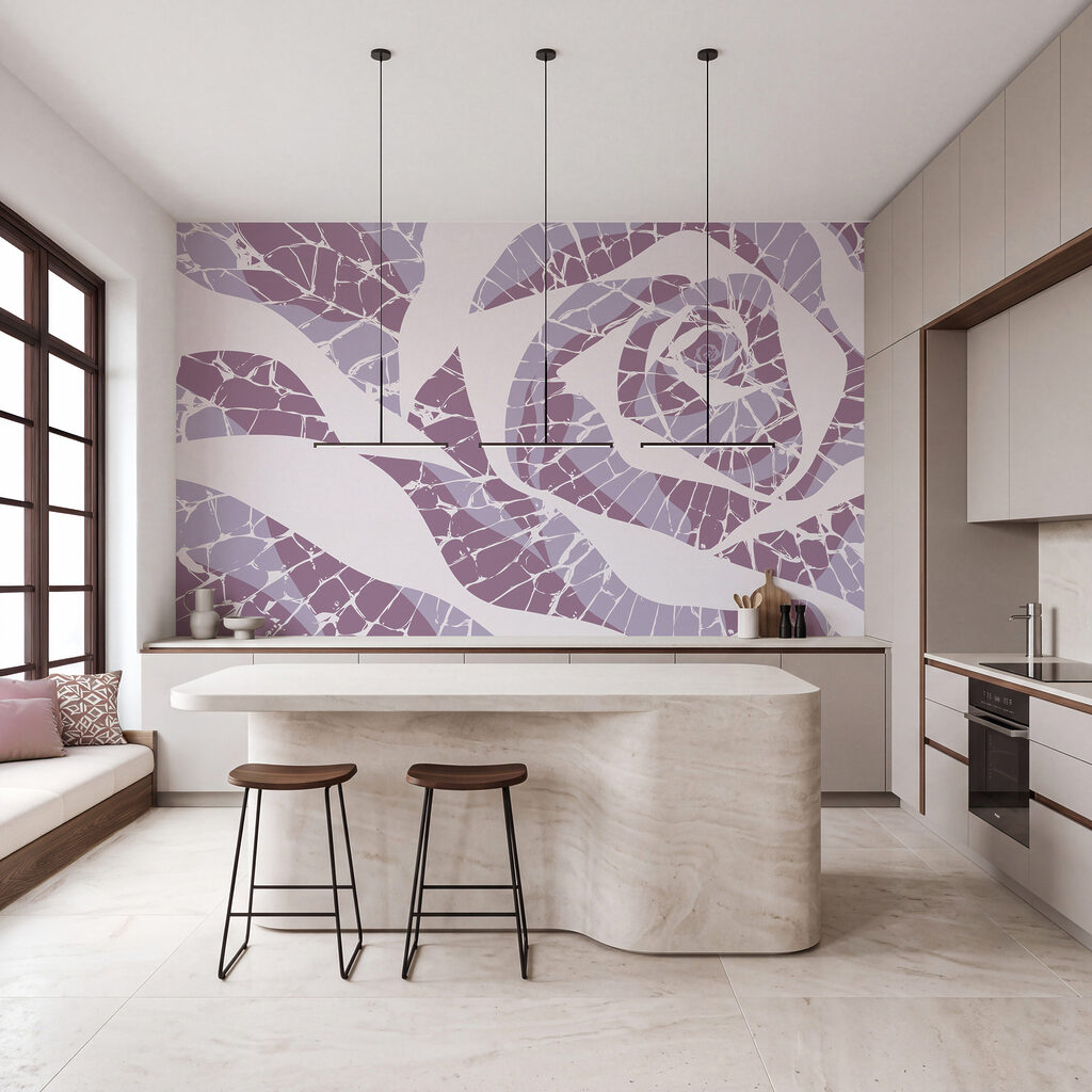 Wall mural Dreamy lavender floral design (SKU: t01035v2)