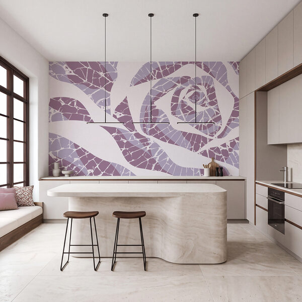 Wall mural Dreamy lavender floral design (SKU: t01035v2)