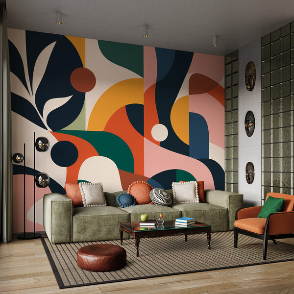 Wall mural Colorful art with different shapes (SKU: t01036)