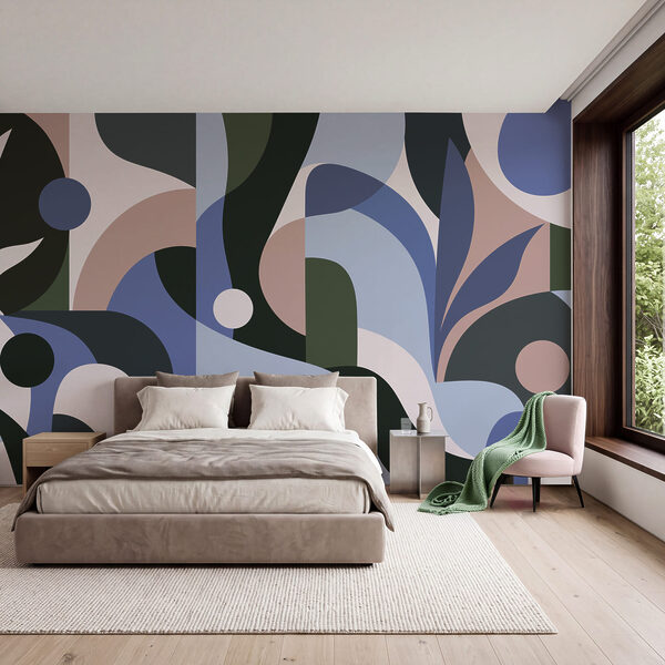 Wall mural Colorful art with circles and lines (SKU: t01036v3) Wall mural Colorful art with circles and lines (SKU: t01036v3)