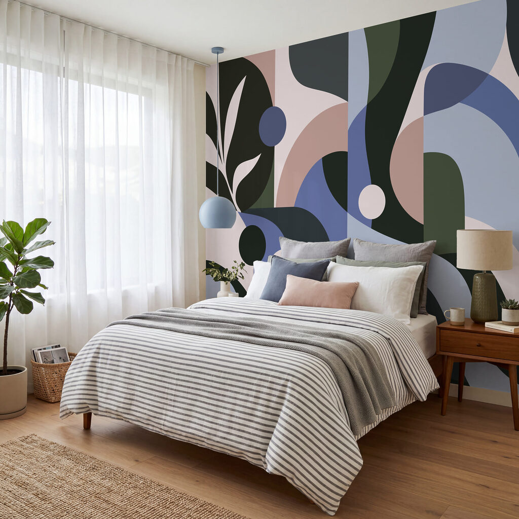 Wall mural Colorful art with circles and lines (SKU: t01036v3) Wall mural Colorful art with circles and lines (SKU: t01036v3)