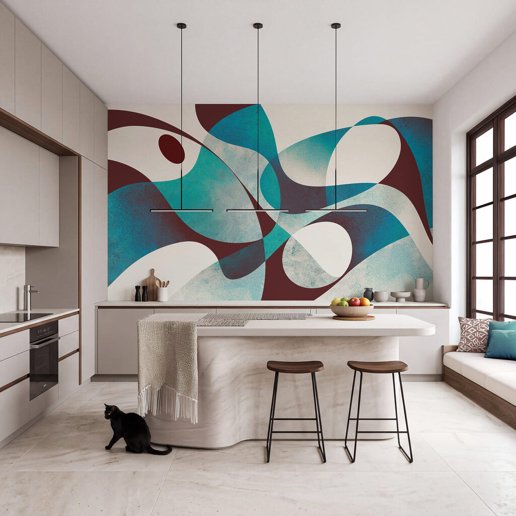 Wall mural Blue and black swirls (SKU: t01037v1) Wall mural Blue and black swirls (SKU: t01037v1)