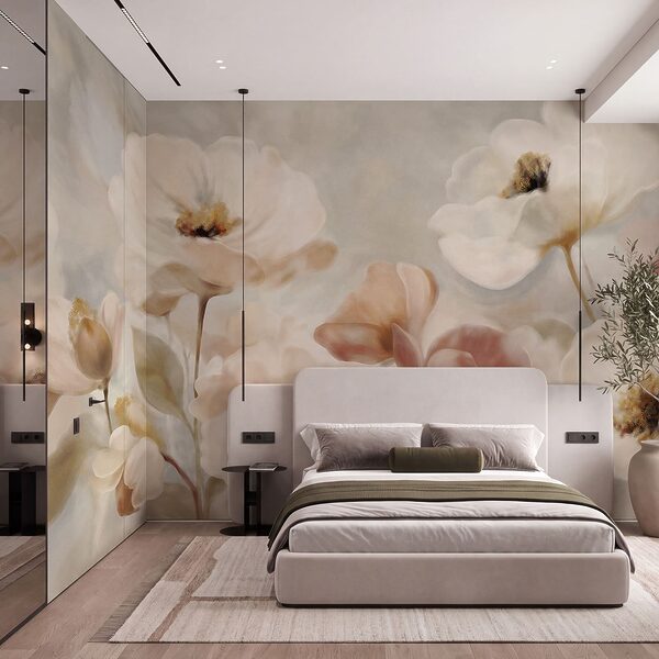 Wall mural Delicate blooms in soft hues (SKU: t01064)
