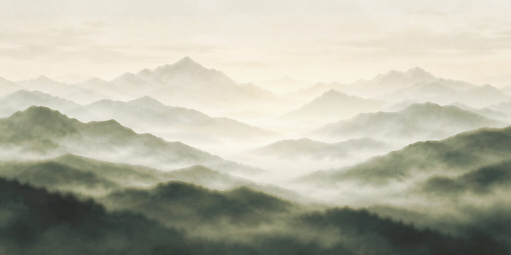 Wall mural Foggy mountain range (SKU: t01065v1)