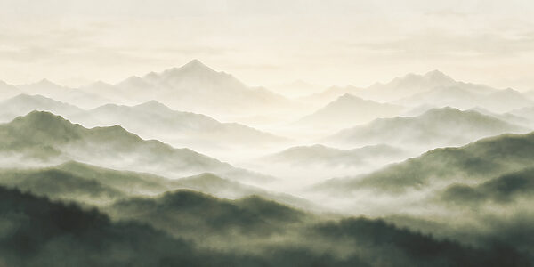 Wall mural Foggy mountain range (SKU: t01065v1)