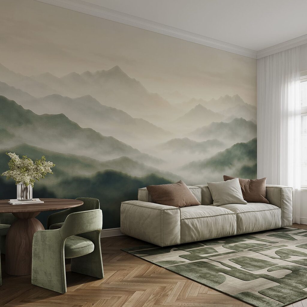 Wall mural Foggy mountain range (SKU: t01065v1)