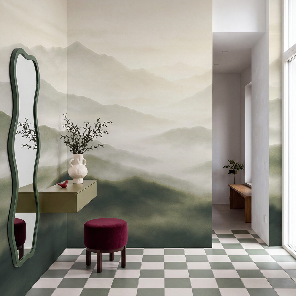 Wall mural Foggy mountain range (SKU: t01065v1)