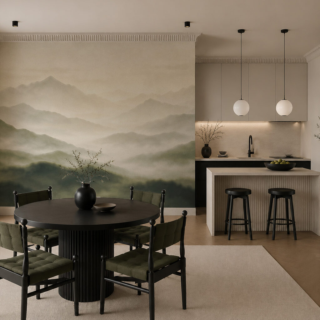 Wall mural Foggy mountain range (SKU: t01065v1)