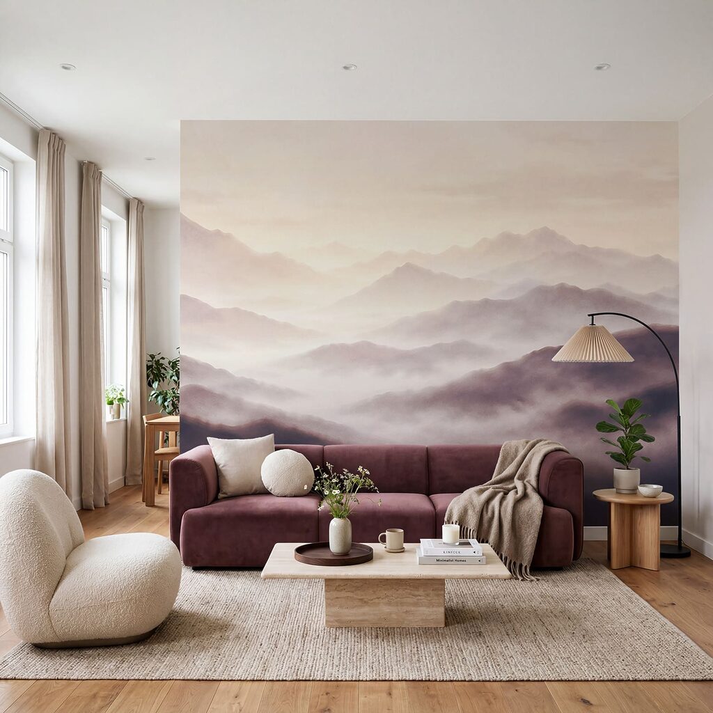 Wall mural Foggy mountain range (SKU: t01065v2)