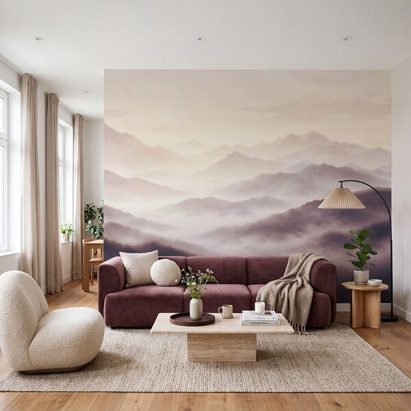 Wall mural Foggy mountain range (SKU: t01065v2)