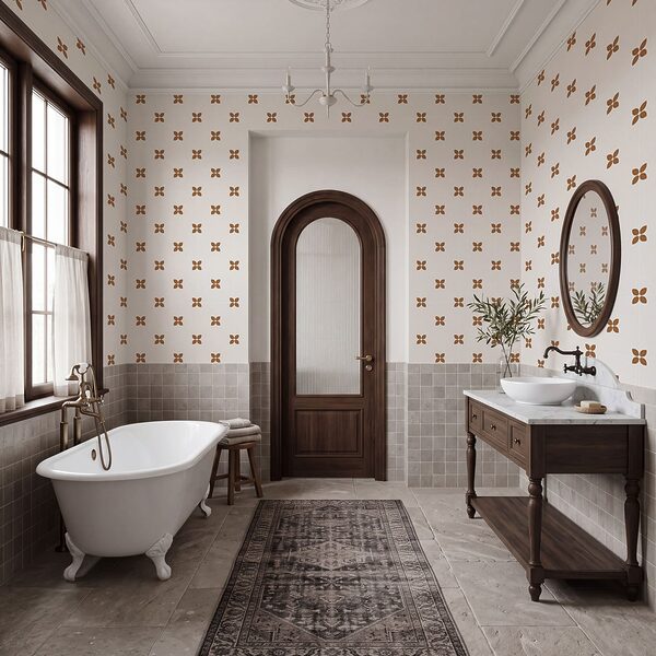 Wall mural Pattern of small brown flowers (SKU: t01066v1)