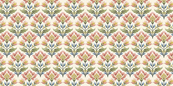Wall mural Pattern of flowers on a white background (SKU: t01094)