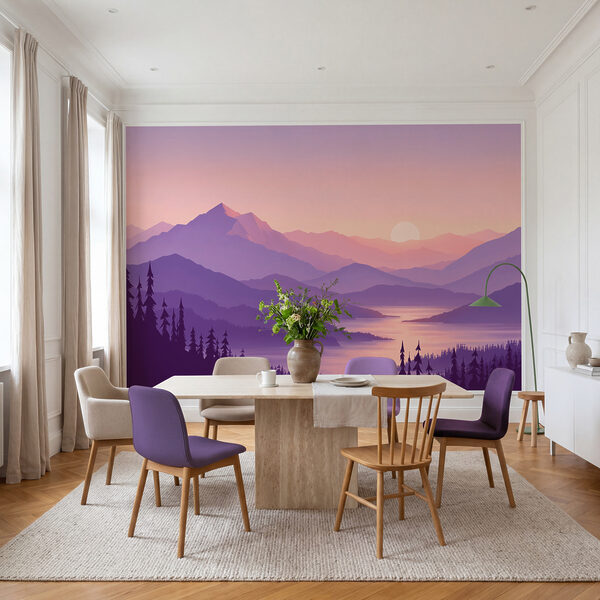 Wall mural Landscape of mountains and a lake (SKU: t01042v2)