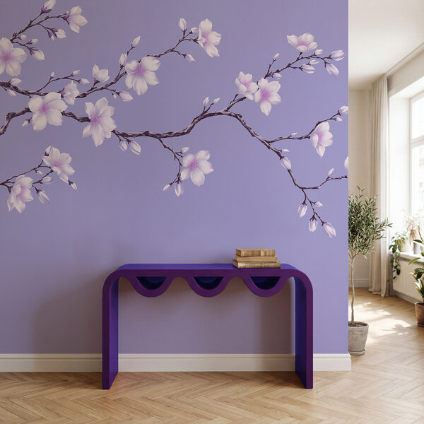 Wall mural Branch with white flowers (SKU: t01044v2)