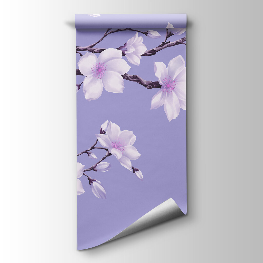 Wall mural Branch with white flowers (SKU: t01044v2)