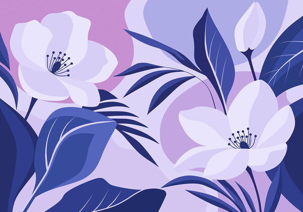 Wall mural Floral elegance in soft hues (SKU: t01045v1) Wall mural Floral elegance in soft hues (SKU: t01045v1)