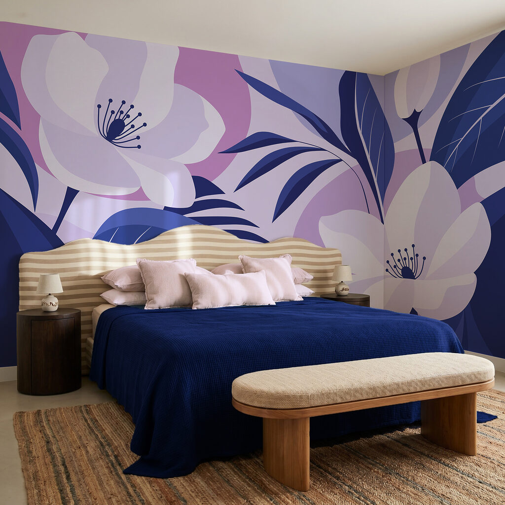 Wall mural Floral elegance in soft hues (SKU: t01045v1) Wall mural Floral elegance in soft hues (SKU: t01045v1)