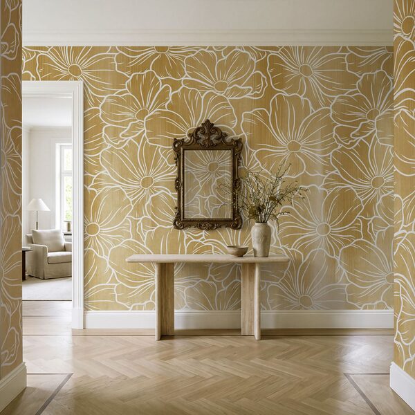 Wall mural Pattern of white flowers (SKU: t01098) Wall mural Pattern of white flowers (SKU: t01098)