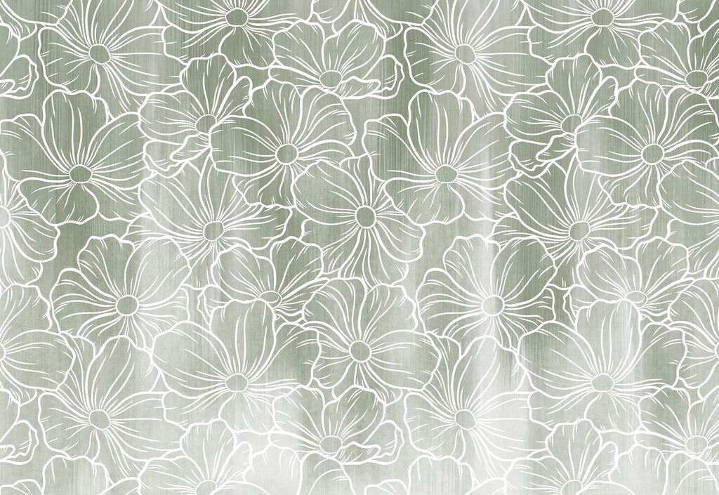 Wall mural Pattern of flowers on a grey background (SKU: t01098v1) Wall mural Pattern of flowers on a grey background (SKU: t01098v1)