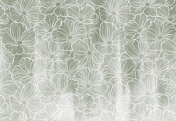 Wall mural Pattern of flowers on a grey background (SKU: t01098v1) Wall mural Pattern of flowers on a grey background (SKU: t01098v1)