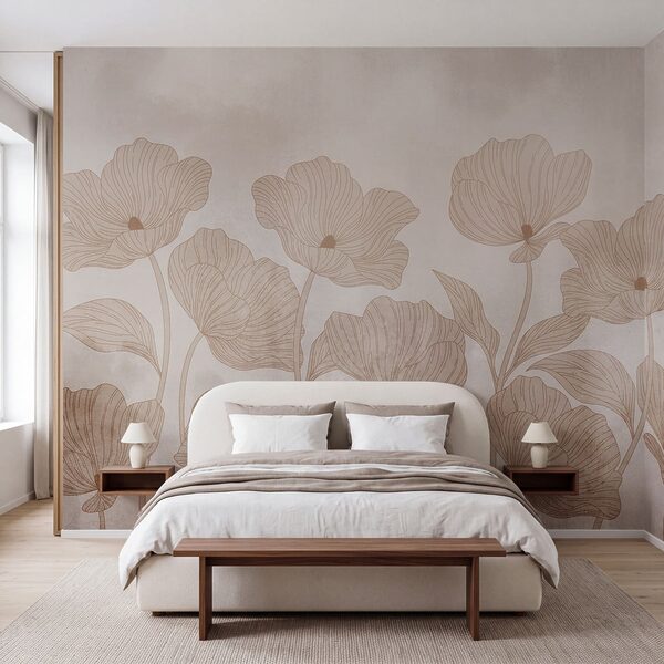 Wall mural Elegant floral pattern in soft tones (SKU: t01100)
